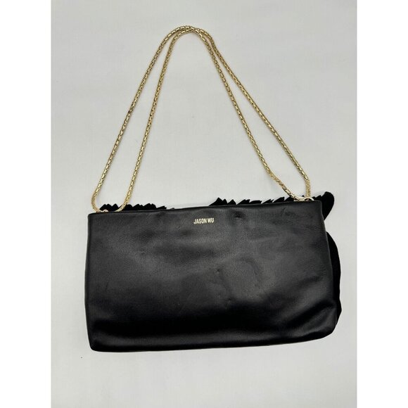 JASON WU Dahlia wavy frill leather ruffle small shoulder bag + Dust bag -BLACK - Picture 6 of 10